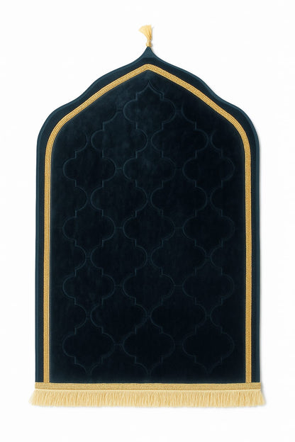 Premium Velvet Janamaz- Brown & Gold Design